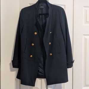 Navy Zara Peacoat - Size Large, L